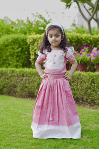 Cinderella In Pink Handwoven Lehenga Set