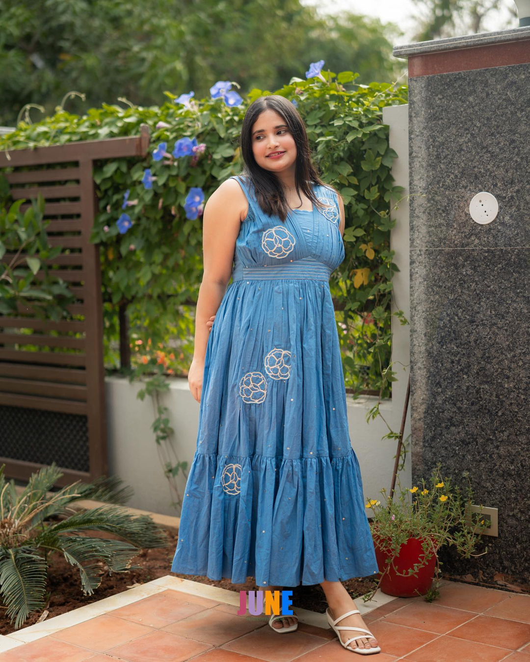 Roses pleated dress