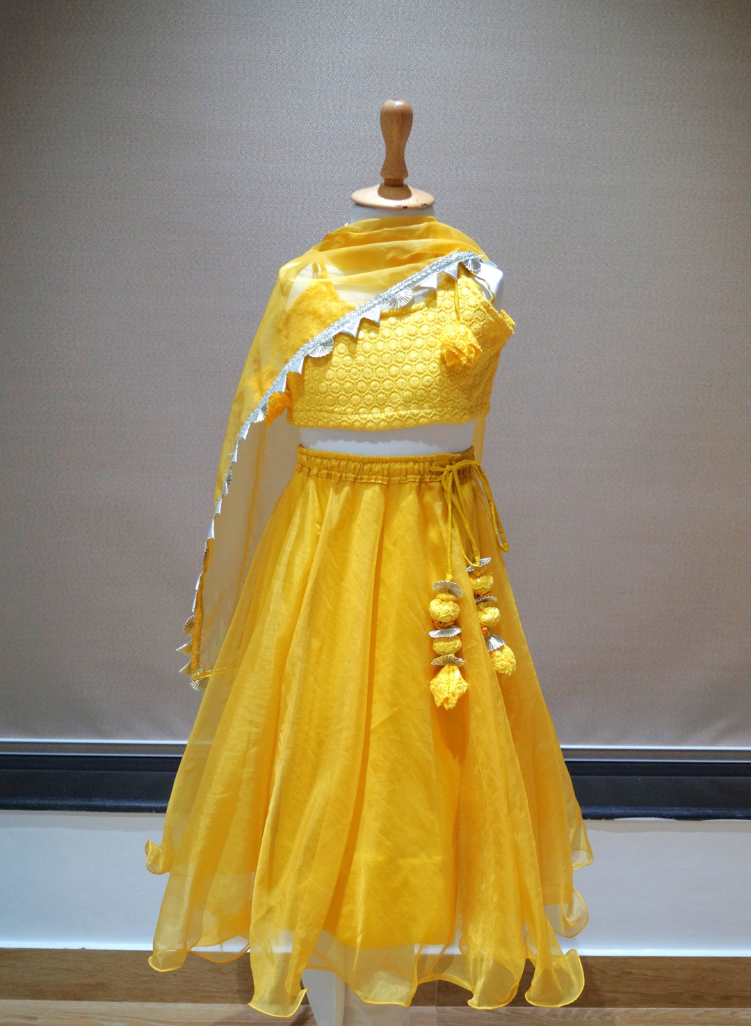 Yellow Organza Lehanga