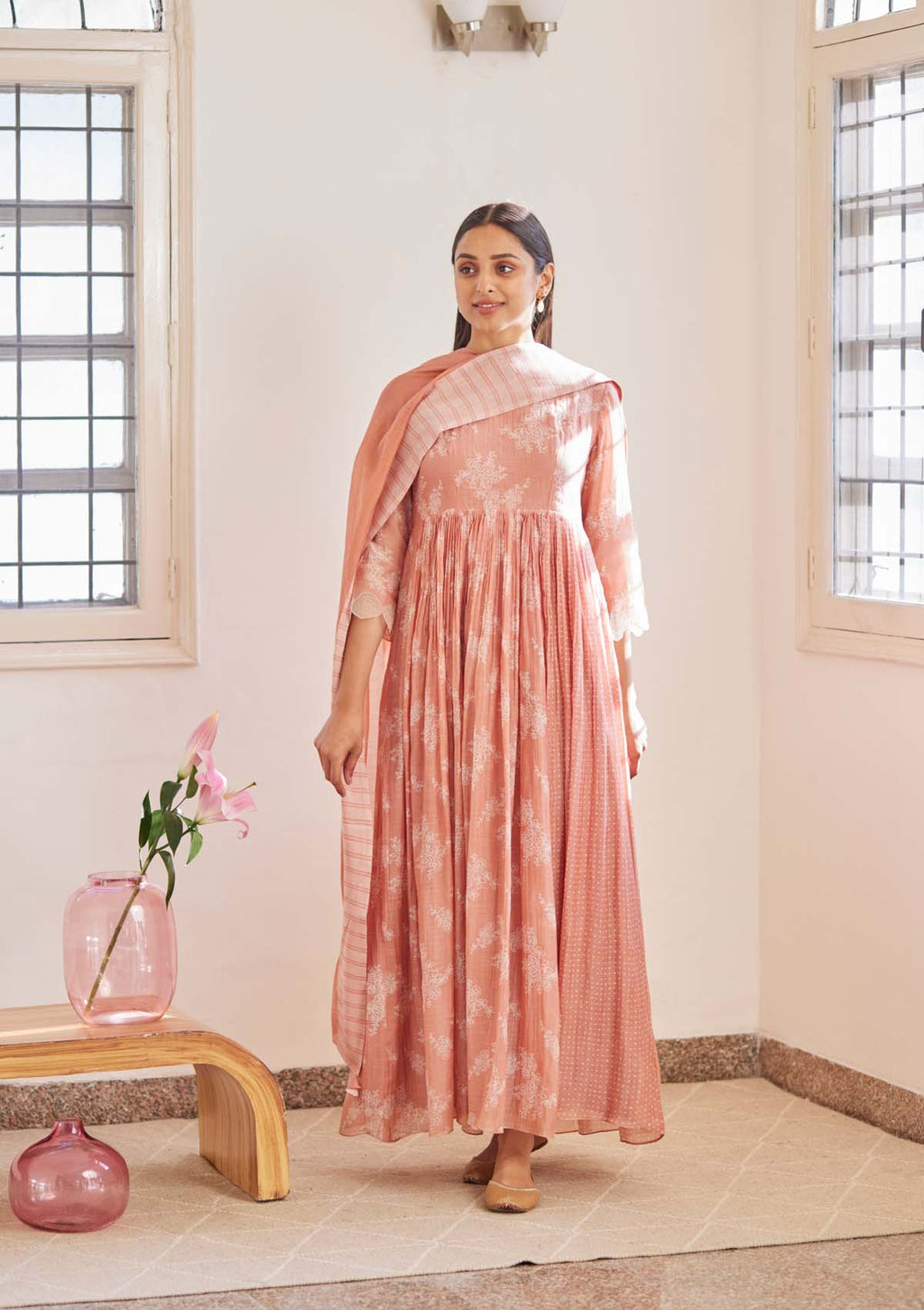 HIBISCUS PRINTED ANARKALI SET