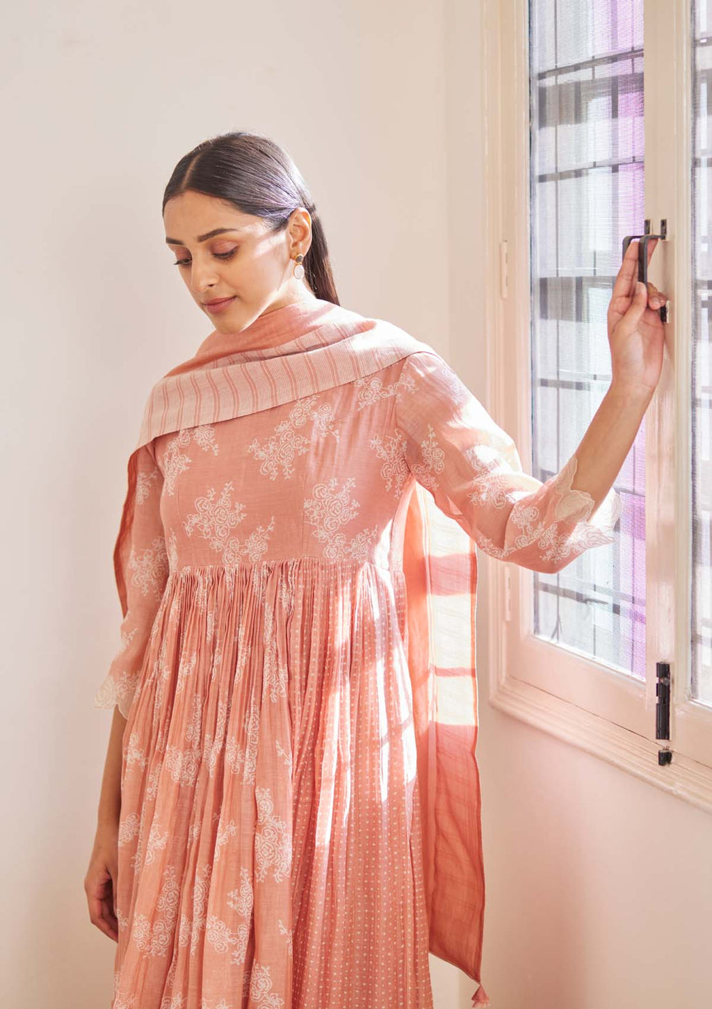 HIBISCUS PRINTED ANARKALI SET
