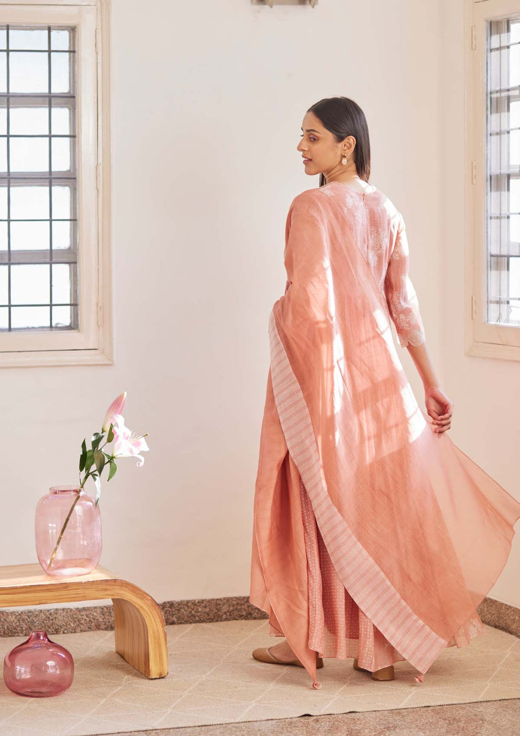 HIBISCUS PRINTED ANARKALI SET
