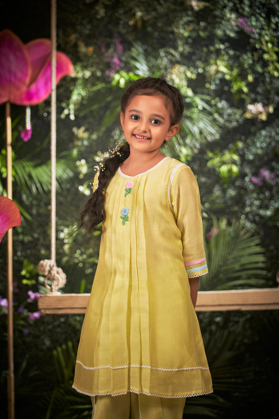 SUNSHINE BRIGHT KURTA DHOTI SET