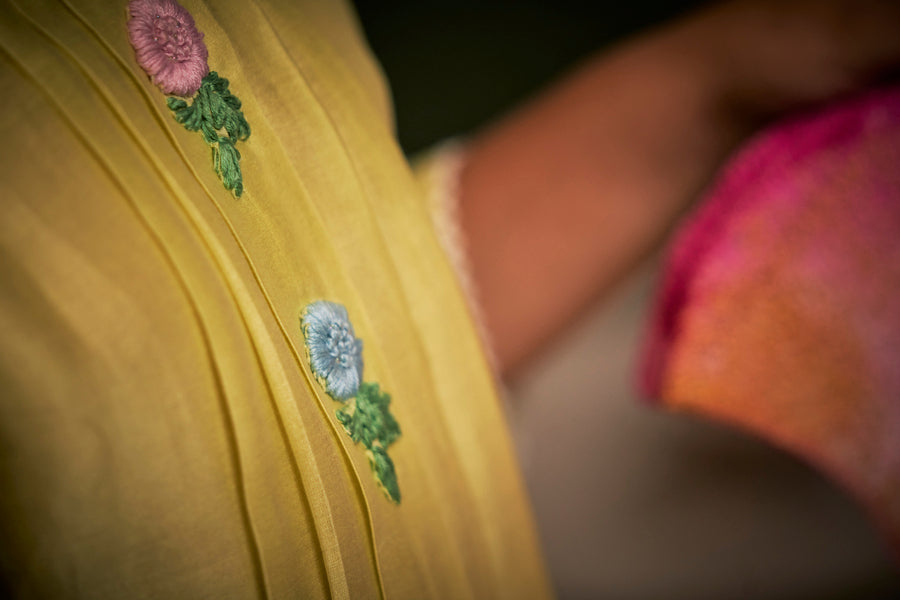 SUNSHINE BRIGHT KURTA DHOTI SET