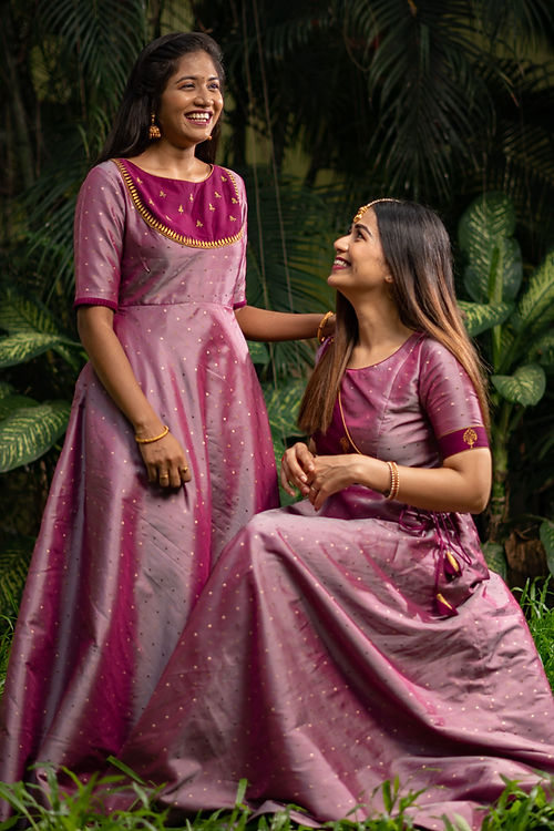 Deep magenta fit & flare maxi