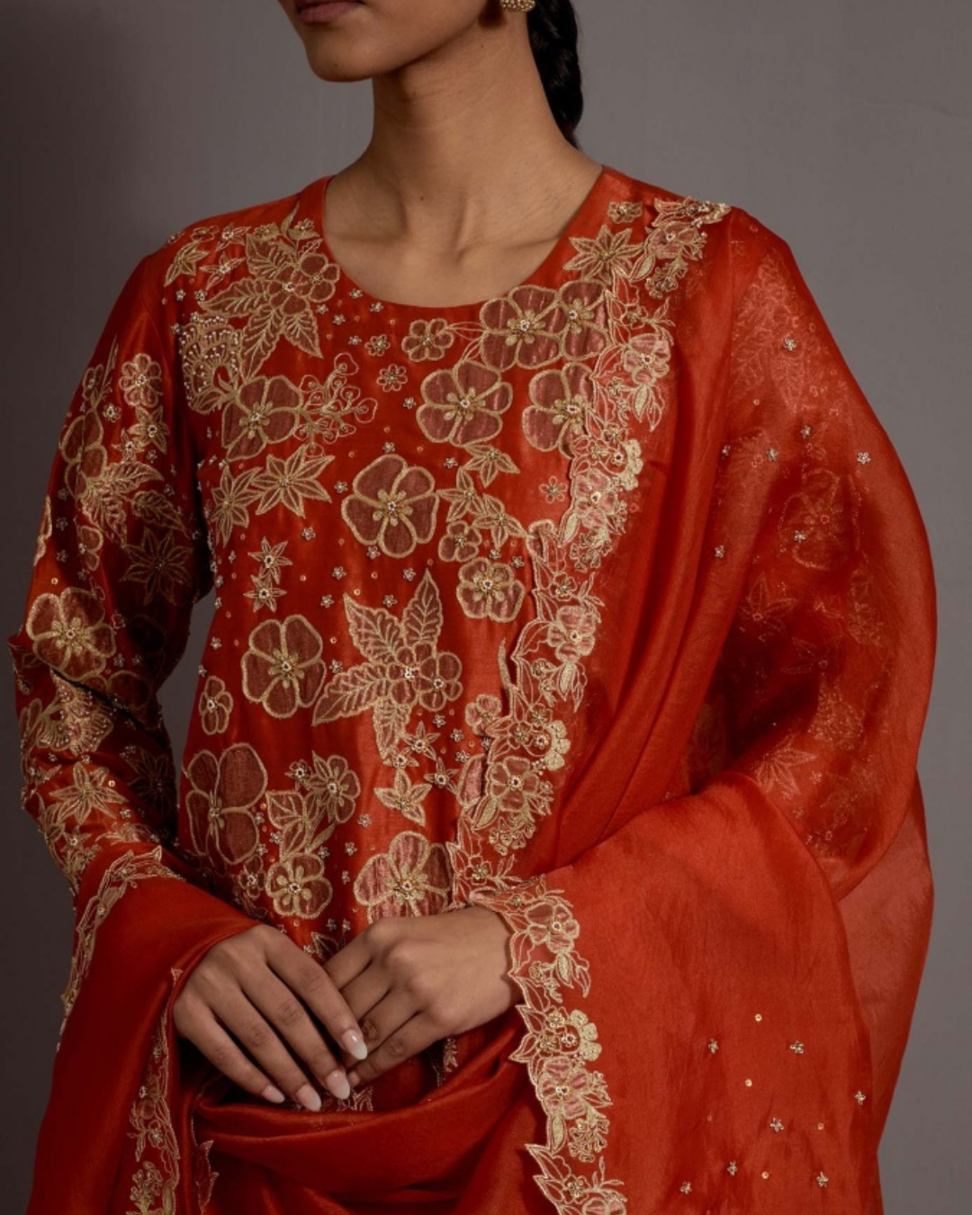 Orange Sharara Set
